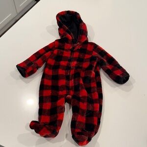 Red and Black Checkered Baby Footie